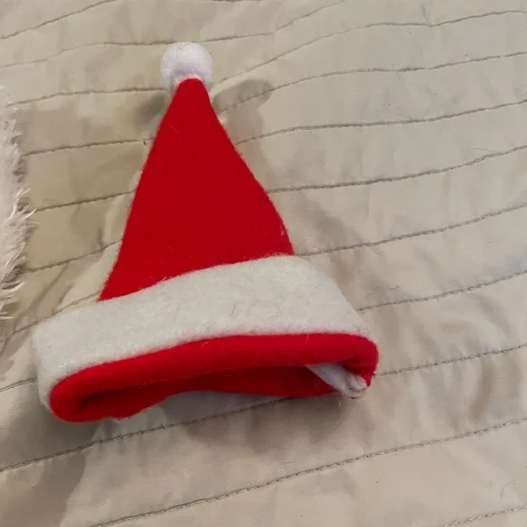 Holiday mrs Claus for cat or dog xxsmall bling collar and hat Christmas - Picture 6 of 7